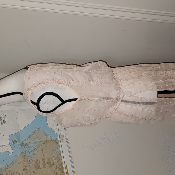 "ARCHEOLOGIE" PEACH SHEER EMBROIDERED MAXI TUNIC TOP SZ UK 12 (US 8) - Picture 4 of 10